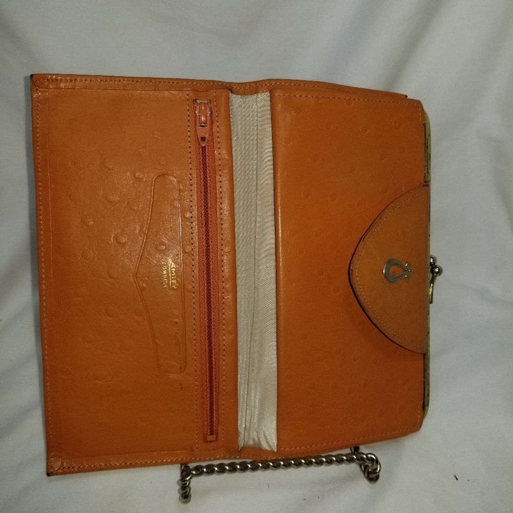 B8,063 Amity Orange Leather Clutch Vintage - Picture 3 of 3